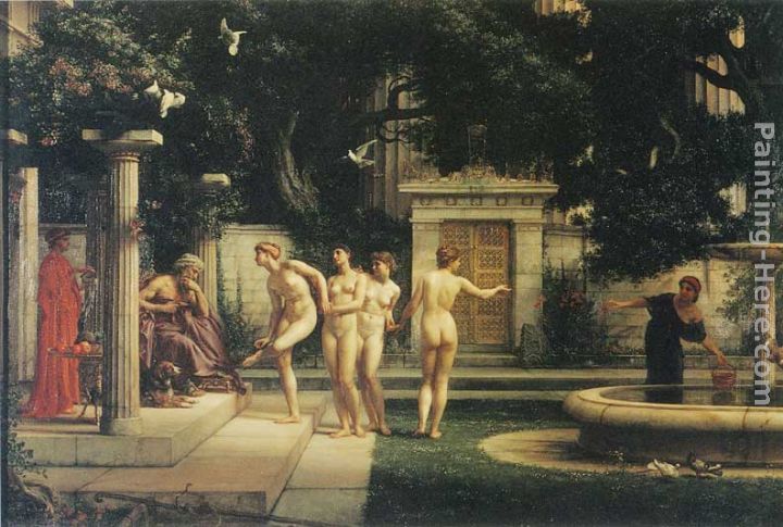 A visit to Aesclepius painting - Edward John Poynter A visit to Aesclepius art painting